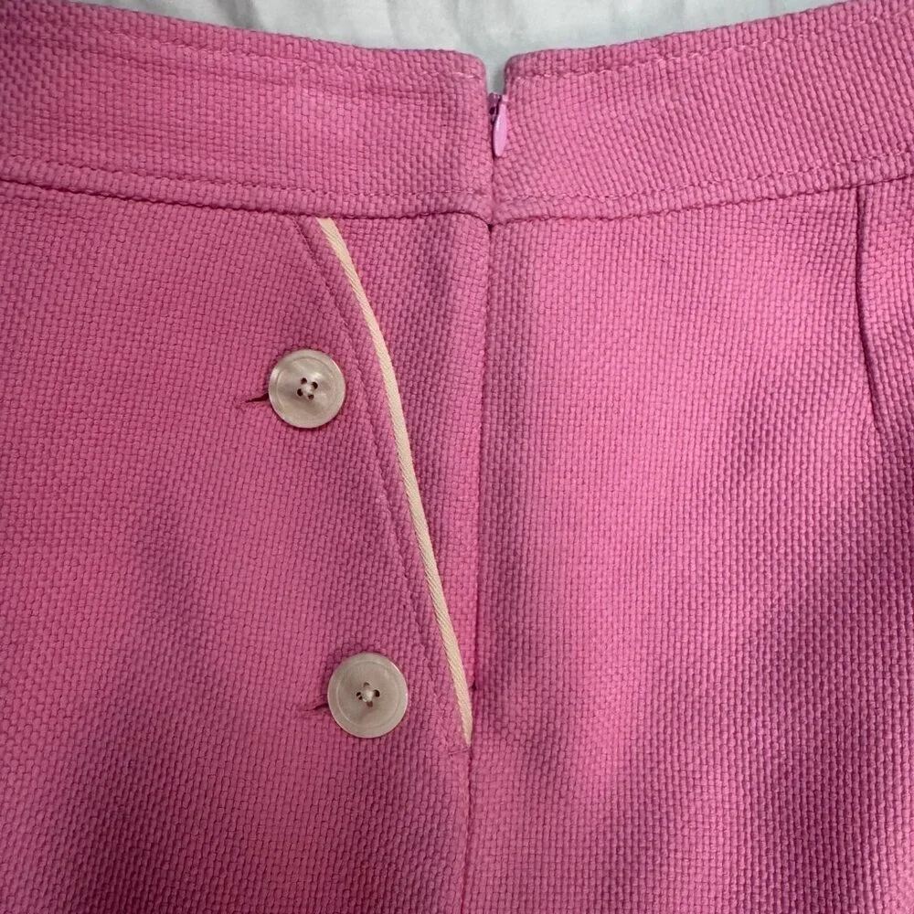 J.Crew Pink Textured High-Waist Button Detail Shorts Size 0 EUC
